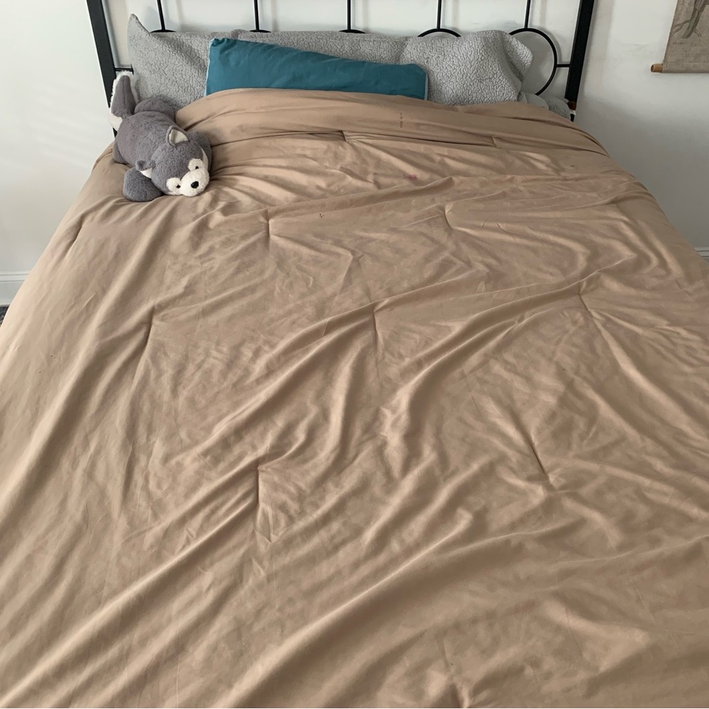 Black metal queen bed frame from The Art of Living, unused and untouched!